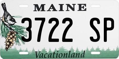 ME license plate 3722SP