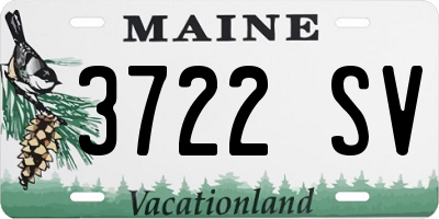 ME license plate 3722SV