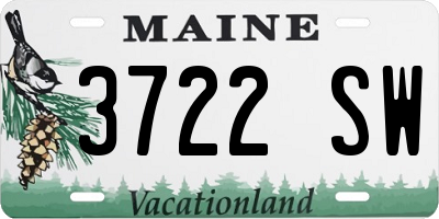 ME license plate 3722SW