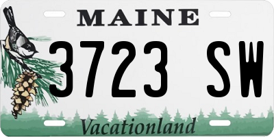 ME license plate 3723SW