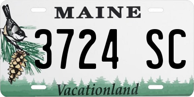 ME license plate 3724SC