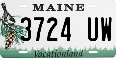 ME license plate 3724UW