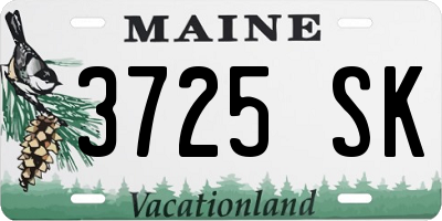 ME license plate 3725SK