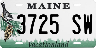 ME license plate 3725SW