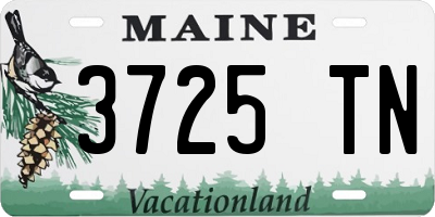 ME license plate 3725TN