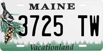 ME license plate 3725TW