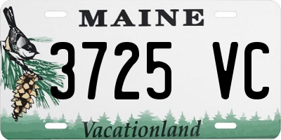 ME license plate 3725VC