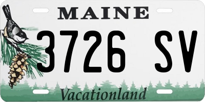 ME license plate 3726SV