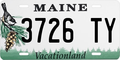 ME license plate 3726TY