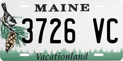 ME license plate 3726VC