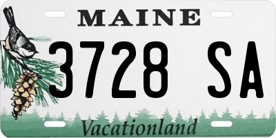 ME license plate 3728SA