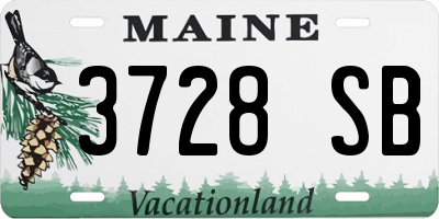 ME license plate 3728SB