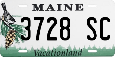ME license plate 3728SC