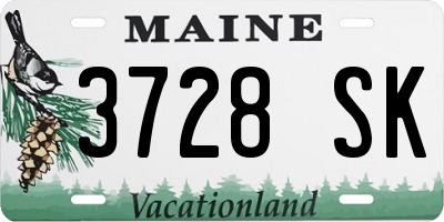 ME license plate 3728SK
