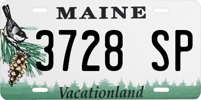 ME license plate 3728SP