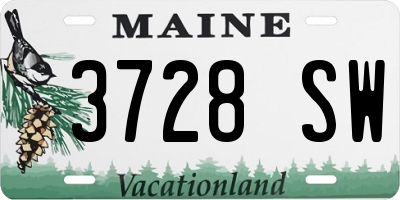 ME license plate 3728SW