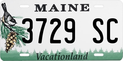 ME license plate 3729SC