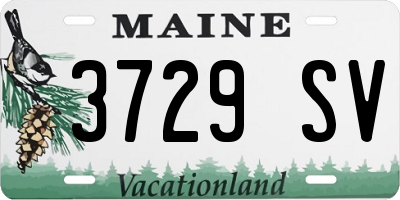 ME license plate 3729SV