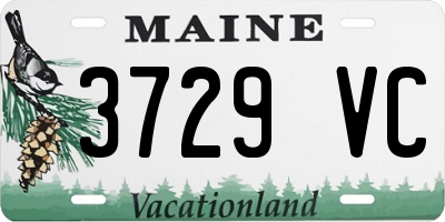 ME license plate 3729VC