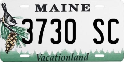 ME license plate 3730SC