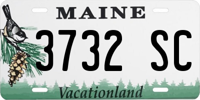 ME license plate 3732SC