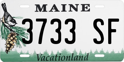 ME license plate 3733SF