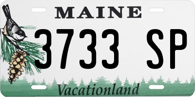 ME license plate 3733SP