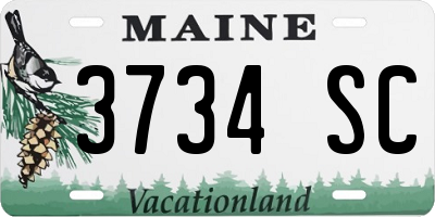 ME license plate 3734SC