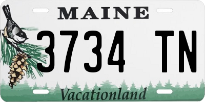 ME license plate 3734TN