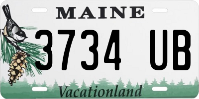 ME license plate 3734UB