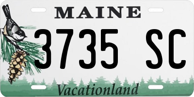 ME license plate 3735SC