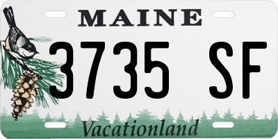 ME license plate 3735SF