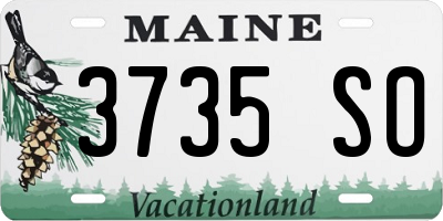 ME license plate 3735SO