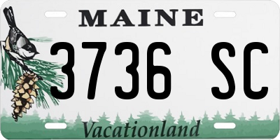 ME license plate 3736SC