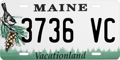 ME license plate 3736VC