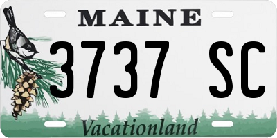 ME license plate 3737SC