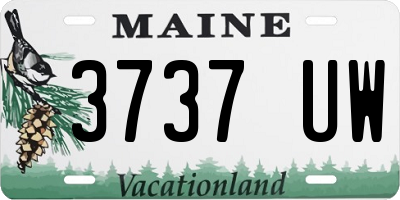 ME license plate 3737UW