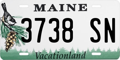 ME license plate 3738SN