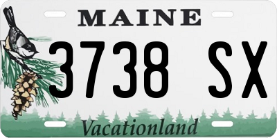 ME license plate 3738SX