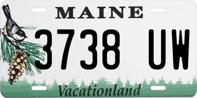 ME license plate 3738UW