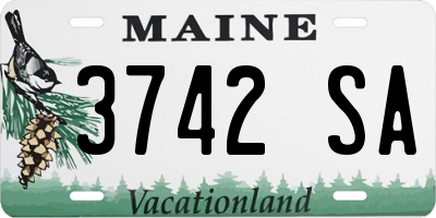 ME license plate 3742SA