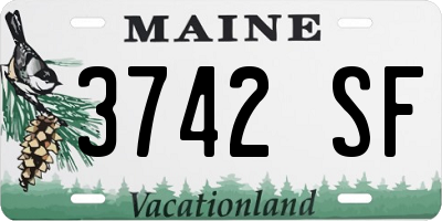 ME license plate 3742SF