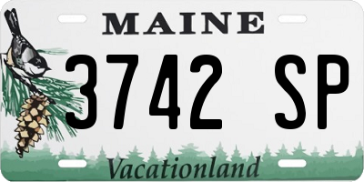 ME license plate 3742SP