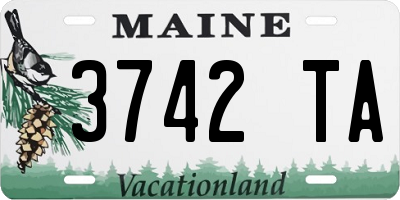 ME license plate 3742TA
