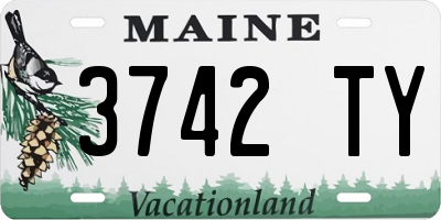 ME license plate 3742TY