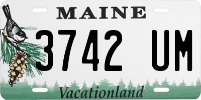 ME license plate 3742UM