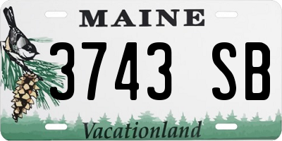 ME license plate 3743SB