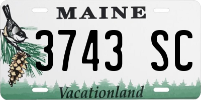 ME license plate 3743SC