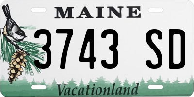 ME license plate 3743SD