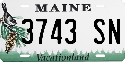 ME license plate 3743SN